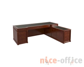 Стол руководителя полуглянцевый, кожа, правый 2500х1900х780 Artmoble images