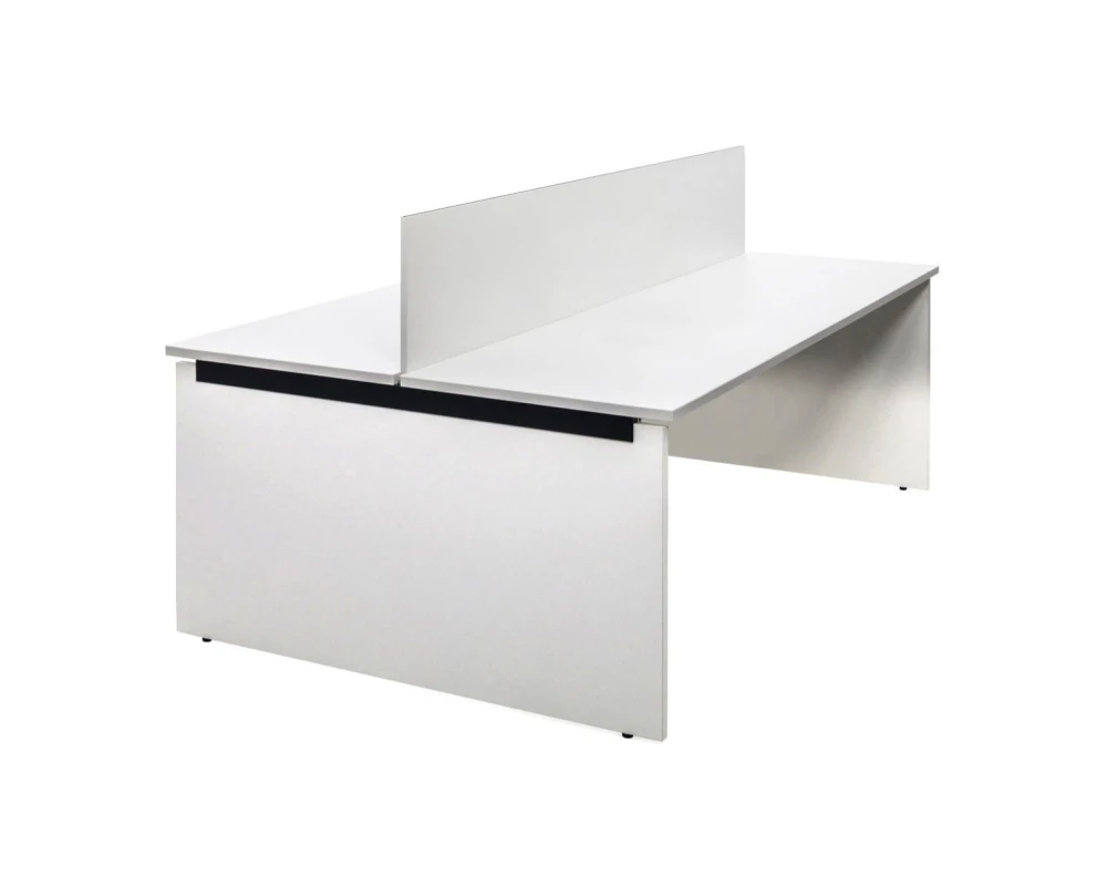 Бенч 2 рабочих места 158x138x75-112 Tour Wood Белый/Антрацит