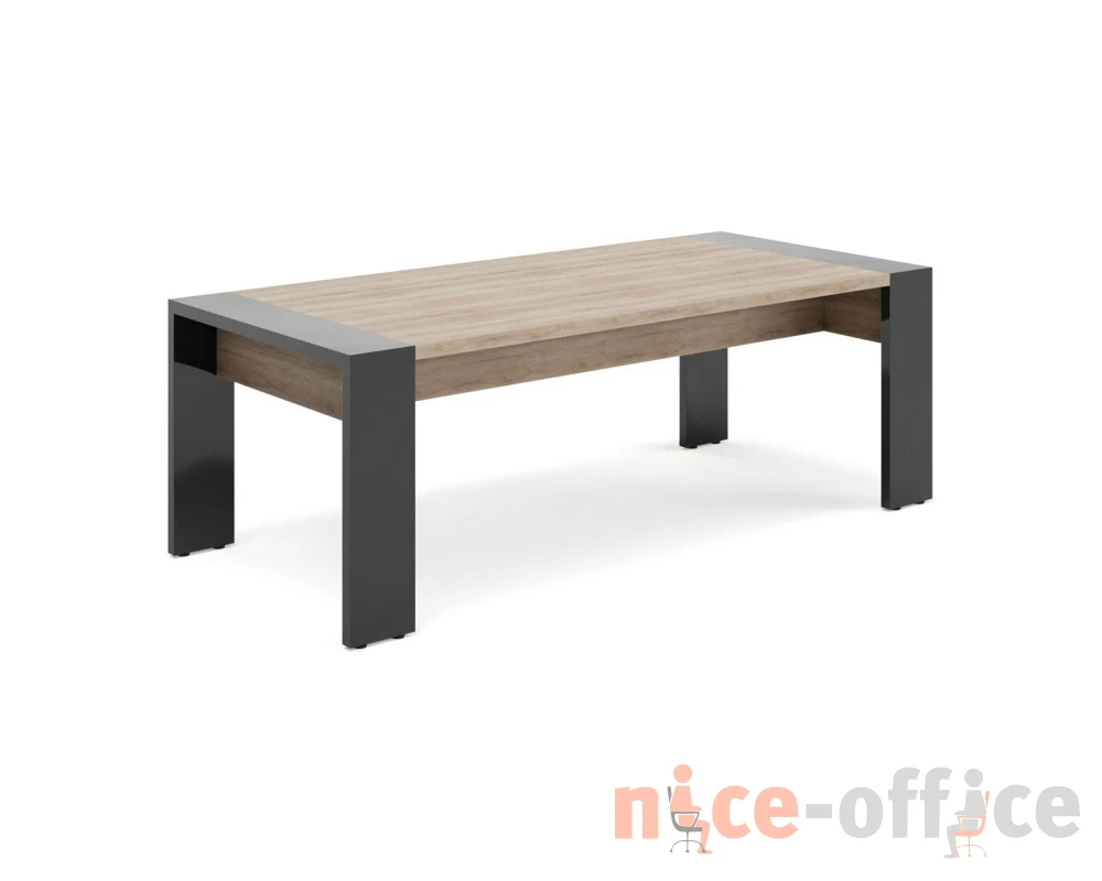 Стол для переговоров глянец 220x100x76 Lava Гавана/Серый глянец