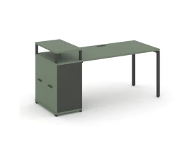 Стол рабочий с опорным распаш. шкафом с верх. горизонтом CN.SP-221 W 1400x720x917 Концепт / Concept images