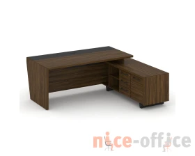 Стол для руководителя с опорной тумбой, правый 200 Корнер / Corner images