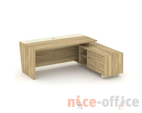 Стол для руководителя с опорной тумбой, правый 200 Корнер / Corner images