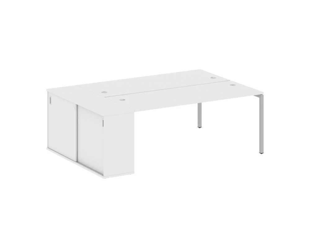 Рабочая станция с шкафом-купе на П-образном м/к 2210x1475x750 Метал Систем Куатро 4х4 / Metal System Quattro 4x4