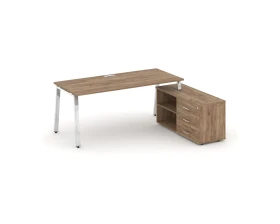 Стол письменный с греденцией правой на А-образном каркасе 1580x700x750 Стайл Проджект Директ Люкс / Style Project Direct Lux images