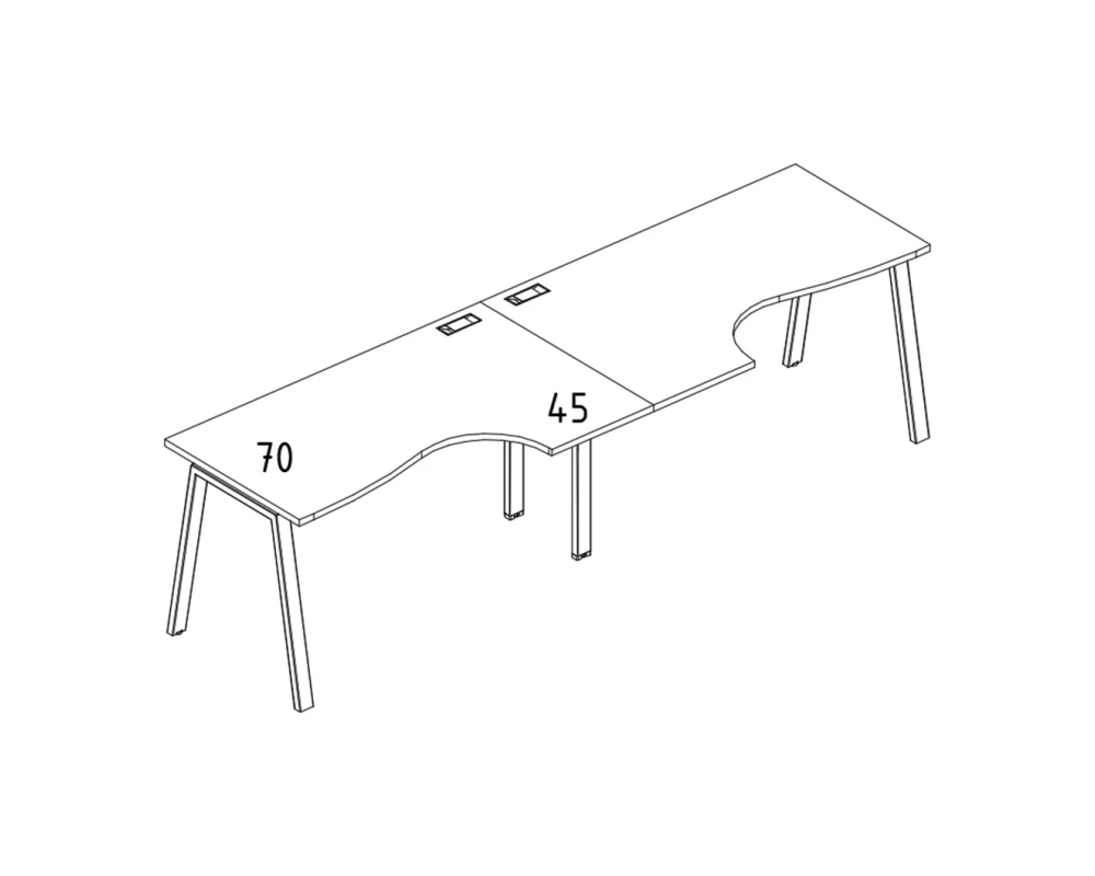 Рабочая станция каркас TRE столы (2х160) A4.PRO