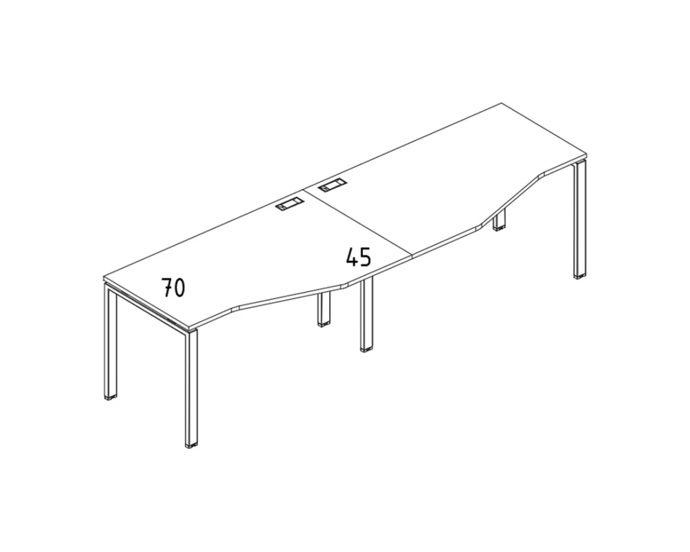 Рабочая станция каркас UNO (2х140) со столами Техно A4.PRO