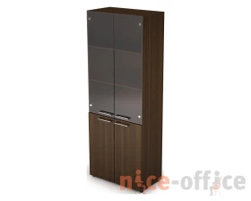 Шкаф стеллаж высокий со стеклом (798*430*2112) 4Ш.005.3 ТАЙМ-МАКС / TAIM-MAX images