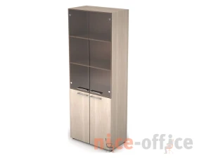 Шкаф стеллаж высокий со стеклом (798*430*2112) 4Ш.005.3 ТАЙМ-МАКС / TAIM-MAX images