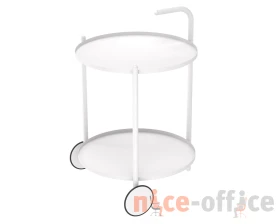 Столик сервировочный SHT-CT60 Белый муар/Белый images
